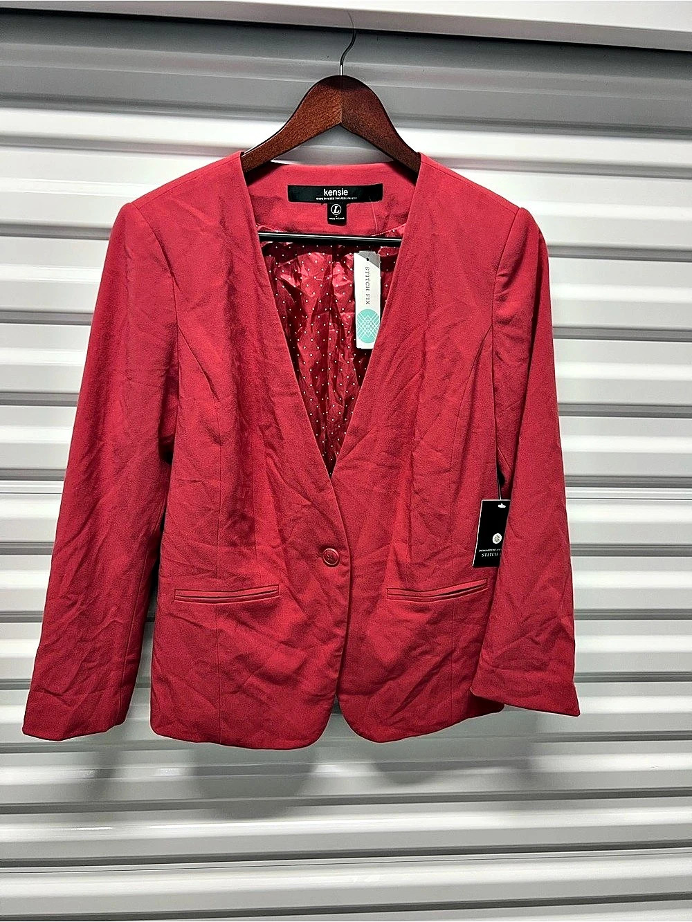 kensie Cardigan Collarless Blazer Pink Blazer Size Large NWT